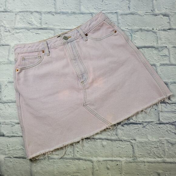 Abercrombie Pink Overdyed Natural Rise Denim Skirt size 29/8 - Picture 2 of 8
